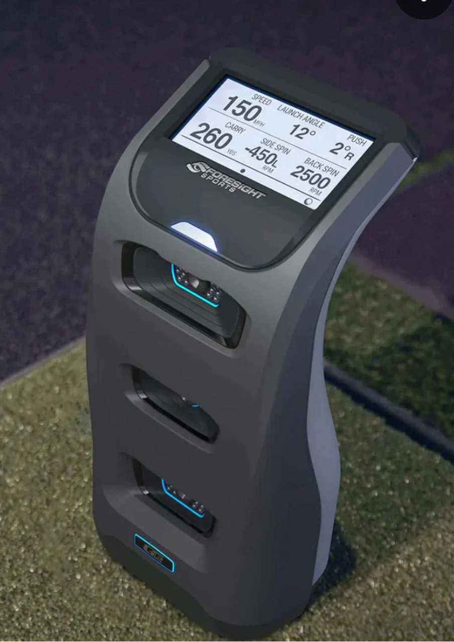 Foresight GC3 launch monitor displaying golf ball-flight data used for coaching feedback