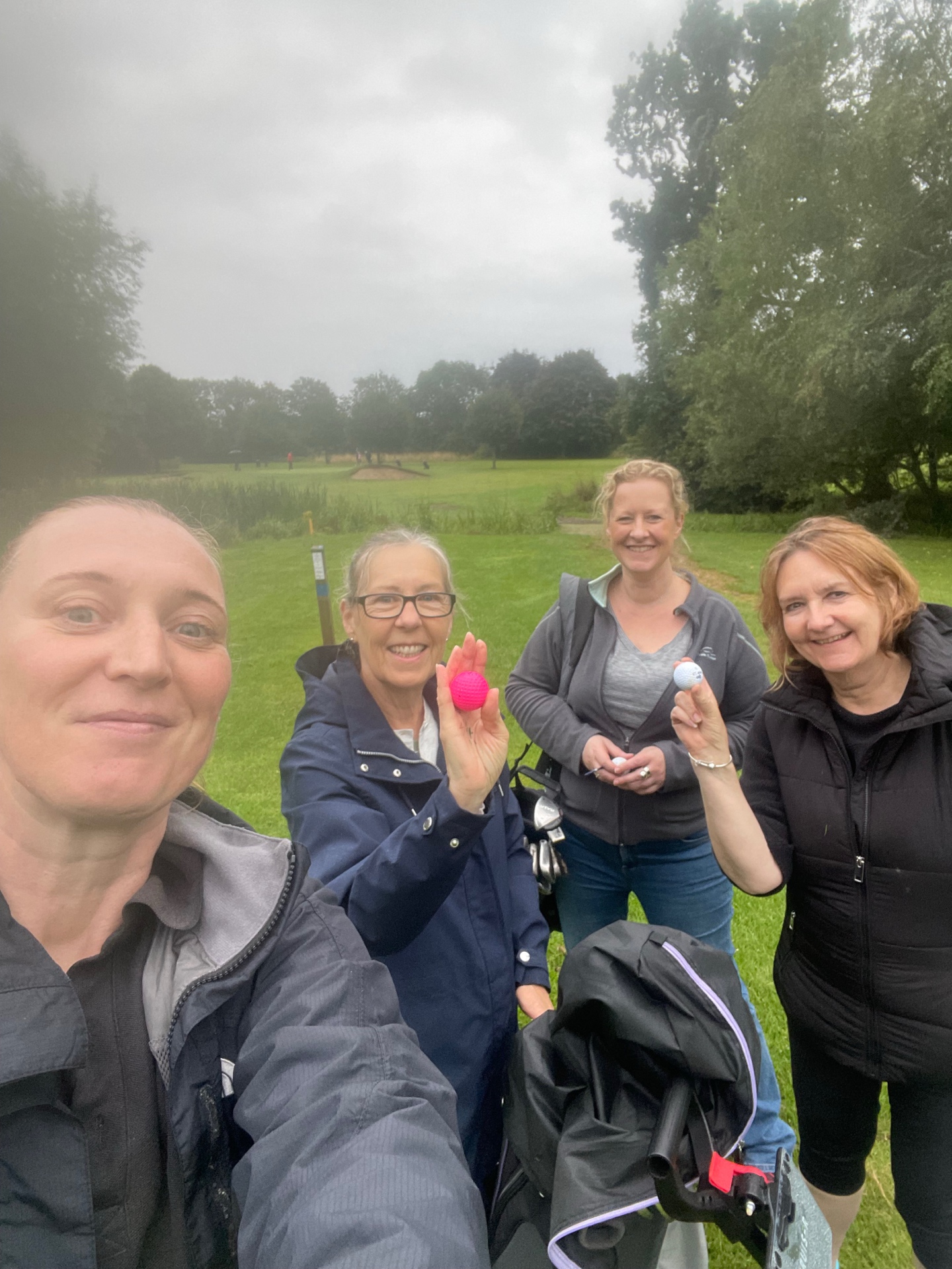 Sally, Jackie, Leila and Debbie together on the golf course